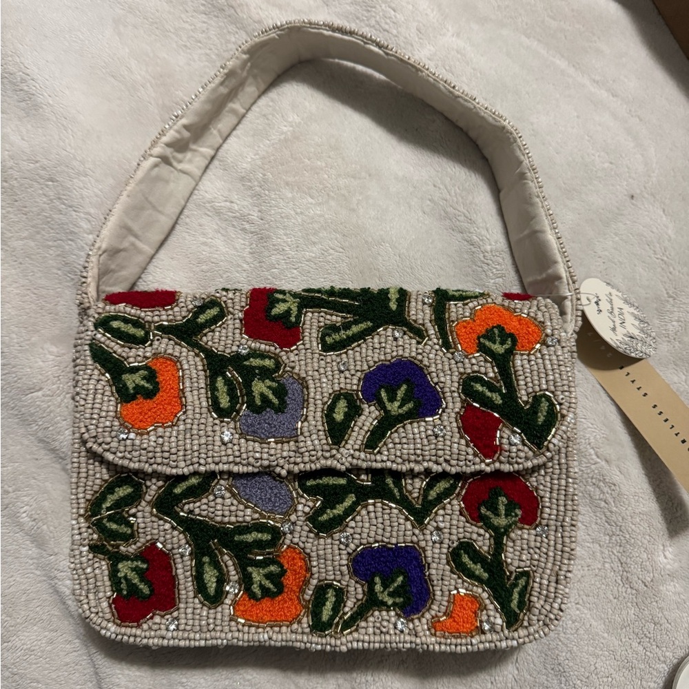 Floral beaded Embroidered Handbag